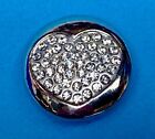Rhinestone covered Heart in silver tone  18mm Ginger Snap Magnolia And Vine