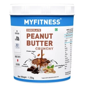 Myfitness Chocolate Peanut Butter Crunchy (1250g)Unsweetened Belgian Dark Choco - Picture 1 of 10