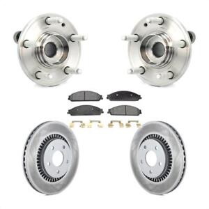 For Ford Five Hundred Freestyle X Front Hub Bearing Coated Brake Rotor & Pad Kit