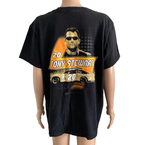 Nascar Tshirt Mens Large Tony Stewart #20 By Winners Circle Black Stretch Cover