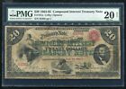 Fr. 191A 1864-65 $20 Compound Interest Treasrury Note Pmg Very Fine-20 Rare