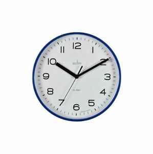 Acctim blue wall clock round 20cm home office kitchen quartz clocks