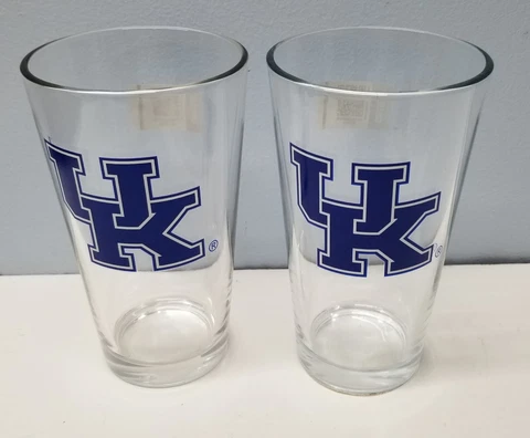 Two UK University Of Kentucky 16 Oz Drinking Glasses College Gameday Outfitters Cover