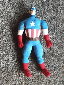 Captain America Plush Doll Stuffed 30" Plastic Head - Picture 1 of 14