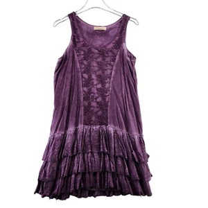 Mini Vestido Para Mujer Negro Cisne Púrpura Forrado Boho Festival Talla 8 - Imagen 1 de 7