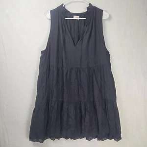 Vestido Aritzia Wilfred Daiquiri Negro en Niveles Línea A Fluido Mini Vestido Suave Talla XL - Imagen 1 de 10