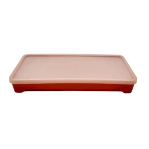 Vtg Tupperware Bacon Lunchmeat Keeper Container Pink 1292-8 Lid Vintage - Imagen 1 de 8