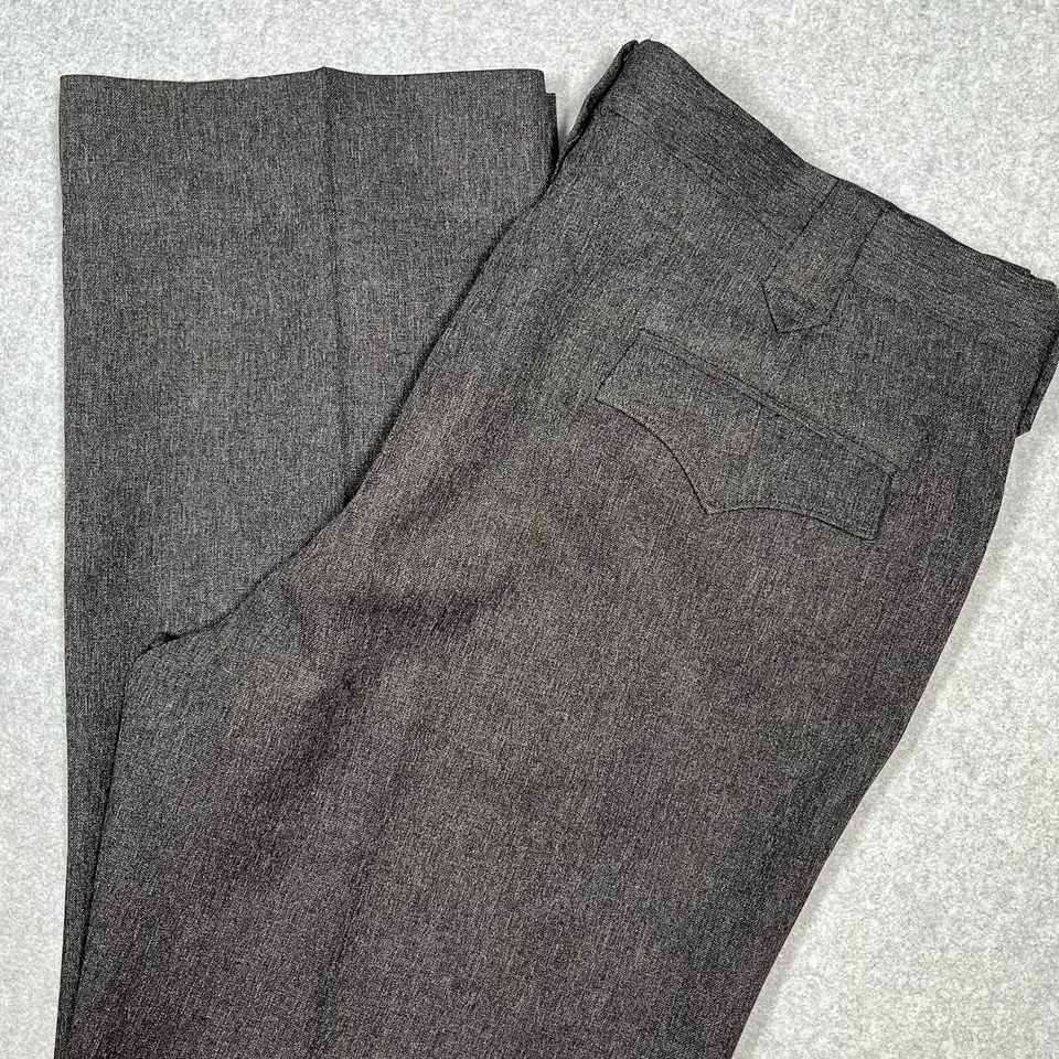 Circle S Pants Mens 39x33 Western Dress Trousers Gray Flap Pockets Rockabilly - Image 1 of 4