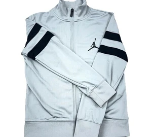 Jordan Jacket Boys Small Gray Black Track Suit Sweatshirt Warm Up Air Jump Man - Picture 1 of 12