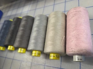 NEW! Lot of (6) Gutermann Mara 120 All Purpose Thread, Navy Tan Pink - Picture 1 of 4