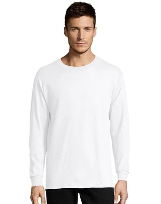 Hanes Essentials Men's Cotton Long Sleeve T-Shirt, Value 4-Pack - Image 1 of 4