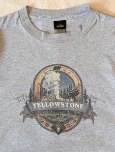 Vintage Yellowstone Nationalpark T-Shirt grau Baumwolle Einzelnaht XL USA Made - Bild 1 von 8