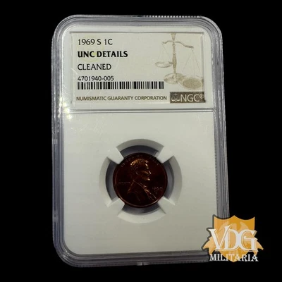 1969 S Lincoln Memorial Cent 1C NGC UNC Details Cleaned KM #201 #Y0381 - Image 1 of 4