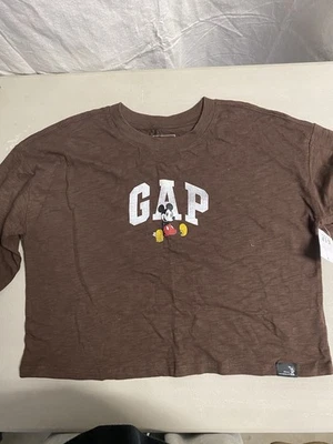 Camisa recortada de manga larga Gap x Disney niña adolescente Mickey Mouse talla 12 nueva Foto 1 de 4