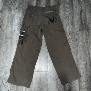 Vintage Y2K JNCO Jeans Baggy Army Jungen Hose braun LA Unit selten Distress Größe 10 - Bild 1 von 10