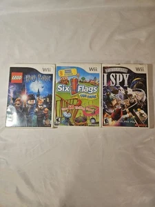 Original Nintendo Wii Game Bundle Of 3 Untested Six Flags, Ispy, And Lego Harry - Picture 1 of 17