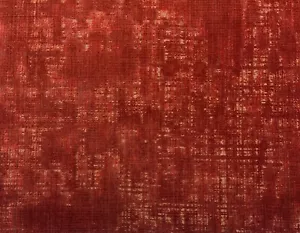 DONGHIA HEIRLOOM KEEPSAKE RED VELVET GOLD WORN LOOK FABRIC REM 20"LONG X 51"W - Picture 1 of 6