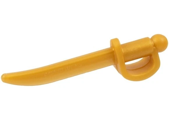 LEGO 1624 PEARL GOLD Minifigure, Weapon Sword, Cutlass / Saber with Large Hilt