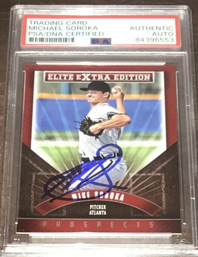 Cartão autografado assinado por Michael Mike Soroka 2015 Elite edição extra Braves PSA - Imagem 1 de 1
