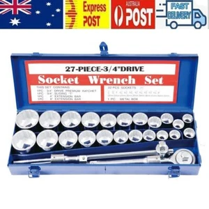 3/4" Drive Socket Set 27-Piece Heavy Duty Truck Wrench Spanner Ratchet - Picture 1 of 10
