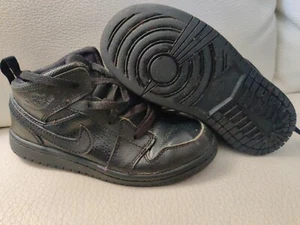 Size 10c Nike AIR JORDAN 1 MID BT shoes Black TODDLER SNEAKERS 640735-030 Kids - Picture 1 of 12