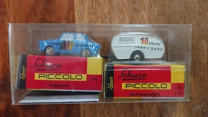 Schuco Piccolo 01883 Trabant Car & 10 Year Anniversary Caravan (1990 - 2000) NEW - Picture 1 of 4