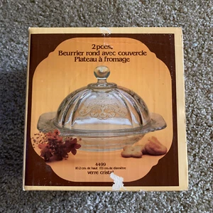 Indiana Glass RECOLLECTION 4499 Madrid Round Butter Dish Cheese Plate & Cover - Picture 1 of 5