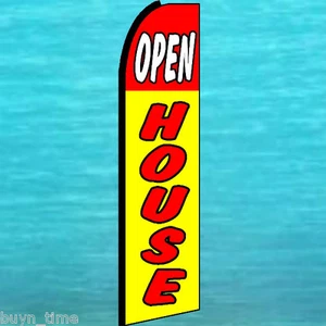 OPEN HOUSE FLUTTER FLAG KING SIZE Feather Swooper Tall Advertising Banner Sign - Picture 1 of 5