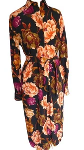 Stenstroms Frida Floral Print Long Shirt Dress with Matching Belt USA Size Small - Picture 1 of 19