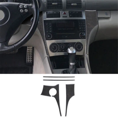 Cubierta de moldura de tablero de fibra de carbono para Mercedes-Benz W203 2005-2007 4* Foto 1 de 4