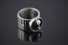 Skull Ring Band Black Background Stainless Steel Fast USA Shipping
