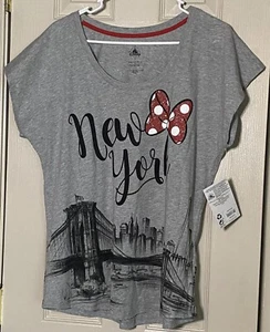 Disney New York Mini Mouse Bow Gray T-Shirt Size XL  NWT - Picture 1 of 4