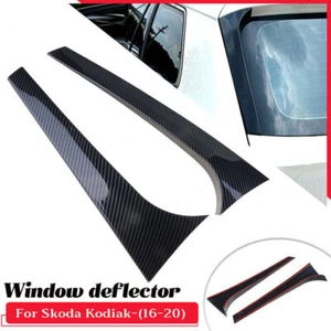 Carbon Fiber For Skoda Kodiak 2016-2020 Rear Window Spoiler Side Wing 2012-2018 - Foto 1 di 8