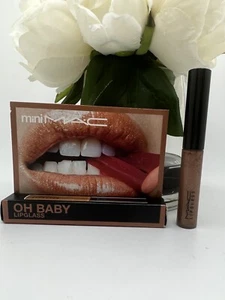 MAC Lipglass Lip Gloss OH BABY Golden Bronze Travel Mini 2.4gm .08oz NIB - Picture 1 of 1