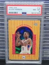 1996-97 Upper Deck UD3 Allen Iverson Hardwood Prospects Rookie RC #14 PSA 8