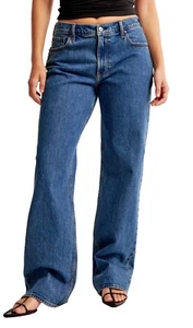 Jean relajado de tiro alto azul denim talla 30 Abercrombie & Fitch para mujer de los 90 - Imagen 1 de 18