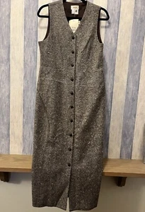 Abrigo de Vestido Talbots Tweed Lana Sin Mangas Abotonados Carrera Hecho en EE. UU. De Colección Nuevo con Etiquetas - Imagen 1 de 16