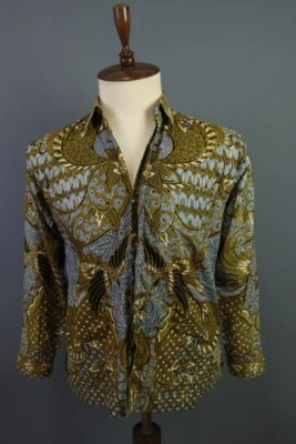 HASTINGS SMITH Multicolor Paisley Jasquar Long Sleeve Button Down Shirt Size M - Image 1 of 4