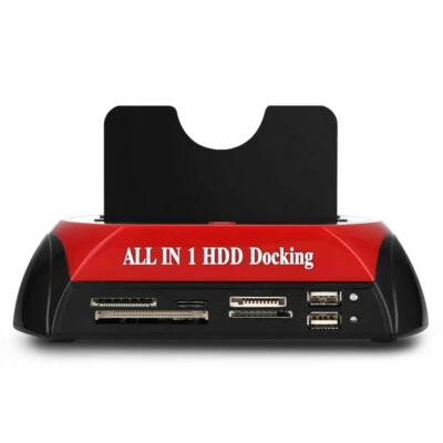 Hard Drive Docking Station USB 2.0 to 2.5 3.5 Inch SATA IDE HDD SSD Card Reader - Image 1 of 4