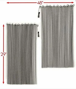 Justesen Fireplace Stainless Steel Mesh Replacement Curtain Screen 29" x 48" - Picture 1 of 3