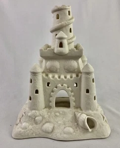 PartyLite Bisque Porcelain Sand Castle Tea Light Candle Holder 1021 - Picture 1 of 9