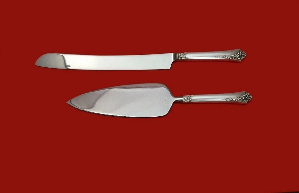 Juego de pastel de boda Damask Rose de Oneida de plata esterlina servidor hecho a medida HHWS Foto 1 de 1