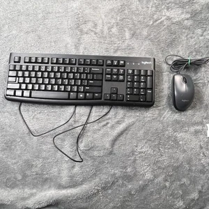 Combiné clavier et souris Logitech filaire K120 M100 noir compatible PC Mac - Photo 1/8