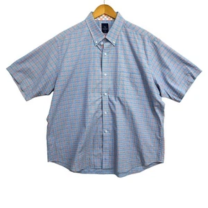 Camisa Colección Tailorbyrd Para Hombre XXL Azul Naranja A Cuadros Manga Corta - Imagen 1 de 9