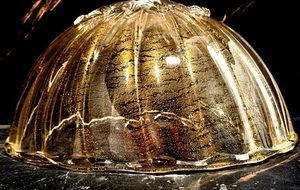 ESCLUSIVO PARALUME PER LAMPADA IN VETRO DI MURANO, Ø 340 mm, DECORATA ORO 24 K - Imagen 1 de 13