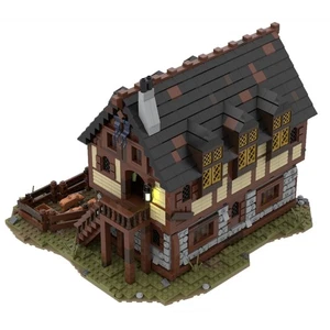 Modubrix Mocs Bloques de Construcción Casa de Comerciante Medieval y Granja Juegos Ladrillos Juguetes Kit - Imagen 1 de 5