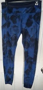 Lululemon Wunder Under Luxtreme Leggings Größe 8 Jumbo Inky Blumenmuster schwarz Tintenfass - Bild 1 von 9