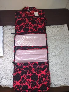 Vera Bradley Organizador de Viaje Colgante Medio Rojo y Negro Floral Nuevo con Etiquetas - Imagen 1 de 8