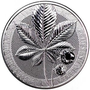 Germania Rosskastanienblatt, 5 Mark 2021, 1 Unze, 1 Oz Feinsilber mit Zertifikat - Bild 1 von 4