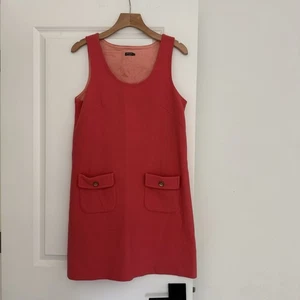J McLaughlin Mujer’s Coral Naranja Forrado Sin Mangas Bolsillo Jersey Vestido Talla 8 - Imagen 1 de 5